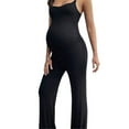 thumbnail image 3 of QATAINLAV Prime Sales Flare Leg Jumpsuits for Maternity Sleeveless Yoga Workout Bodysuit Pregnancy Casual Scoop Neck Full Length Rompers Black XL, 3 of 8