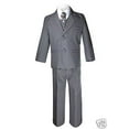 thumbnail image 5 of Boys Baby Toddler Teen Formal Wedding Dark Gray Grey Silver Tuxedo Suits Sz S-20, 5 of 5
