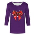 thumbnail image 4 of Miqool Fall Tops Christmas Shirts for Women 3/4 Sleeve Crewneck Plus Size Loose Tshirts Xmas Printed Blouse Gifts, 4 of 5