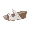thumbnail image 3 of Norvail Womens Pearl Studded Thick Soled Wedge Sandals, Wide Foot Sandals for Women Dressy, Open Toe Slip On Platform Slides for Summer Beach Vacation Plus Size, 3 of 7