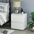 thumbnail image 3 of Bedside Table with 2 Drawers Side End Table Sofa Table for Living Room Bedroom White, 3 of 7