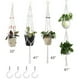 thumbnail image 1 of Juego de 4 colgadores de plantas para colgar en la pared de interior, maceta decorativa con 4 ganchos para interior y exterior, decoración del hogar, caja de regalo Ofspeizc 2033377-2, 1 of 1