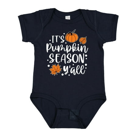 

Inktastic Thanksgiving It s Pumpkin Season Y all with Fall Leaves Boys or Girls Baby Bodysuit