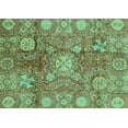 thumbnail image 1 of Ahgly Company Machine Washable Indoor Rectangle Oriental Turquoise Blue Traditional Area Rugs, 3' x 5', 1 of 4