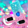 thumbnail image 5 of Gradient Quicksand Case for Google Pixel 9 Pro/Pixel 9 2024 with Ring Kickstand, Bling Sparkle Colorful Liquid Glitter Cover Case for Google Pixel 9 Pro. JB-Pink Green, 5 of 14