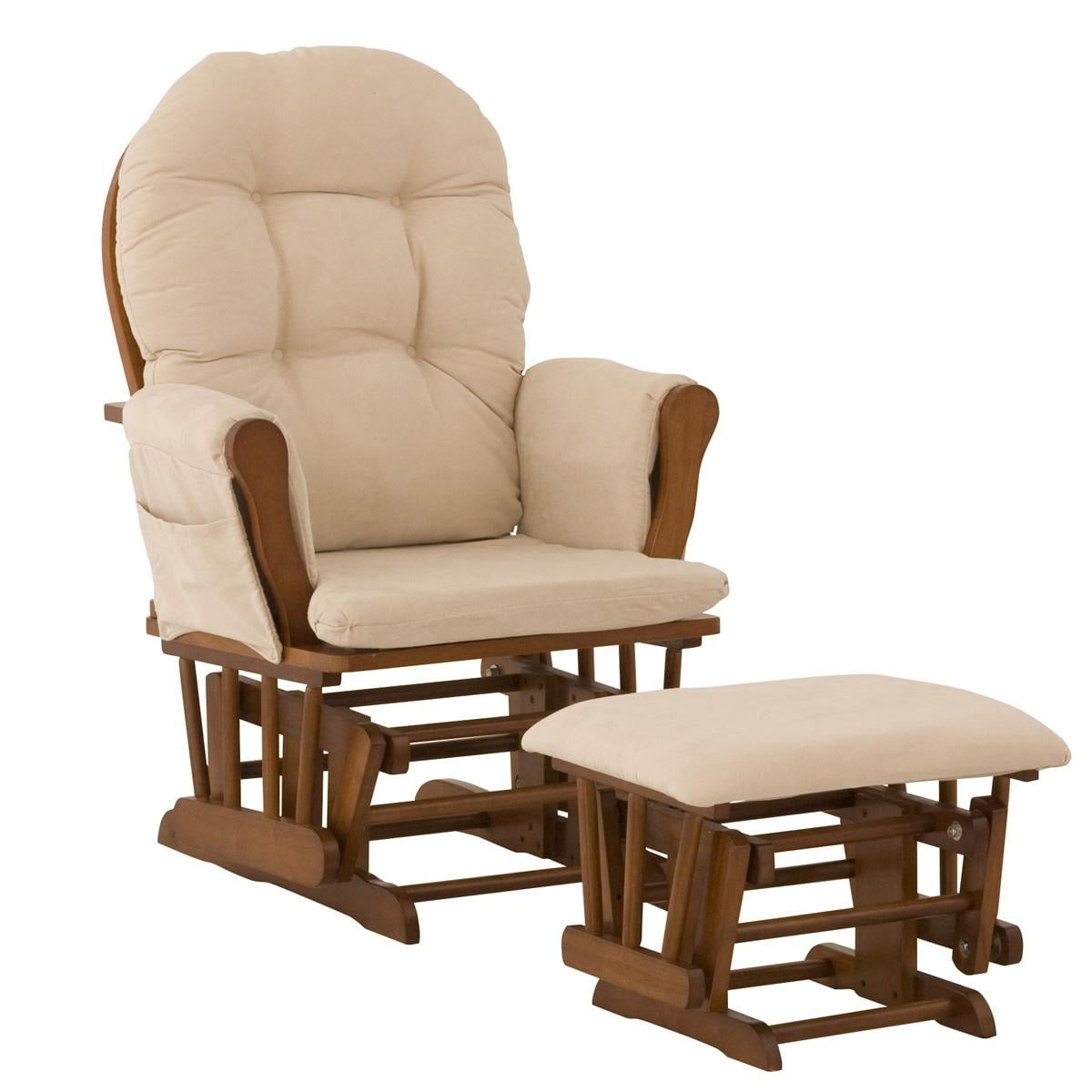 Customize Storkcraft Glider and Ottoman, Cognac Finish