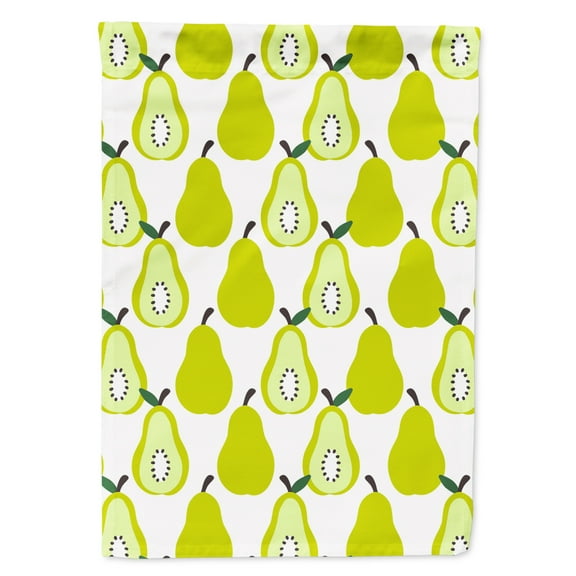 Carolines Treasures BB5147GF Pears on White Flag Garden Size  Small multicolor