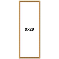 9x29 Frame Beaded Gold Solid Wood Picture Frame | 0.75 Inches Moulding Width | Liscio Oro