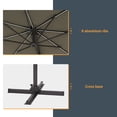 thumbnail image 5 of FLAME&SHADE 10ft 360-Degree Solar LED Cantilever Patio Umbrella, Outdoor Hanging Shade w/ Lights - Taupe, 5 of 7