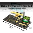 thumbnail image 3 of Large Mouse Pads Black, Keyboard Mouse Pad Office Desk Pad, Long Gaming Mouse Pad Non-Slip Rubber Base, 35.4 X 15.7 inch for Work/Game/Office Mystical Hare with Horns, Vintage Wicca Texture, 3 of 6