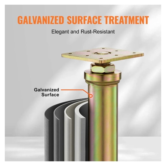 Adjustable Floor Jack 4-Pack, 11.6-16" Height, Heavy Duty House Jacks - Floor Leveling Support for Bed Frames, Doorways & Cabinets