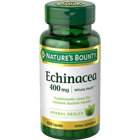 Nature's Bounty Echinacea Traditional Herbal Supplement for Year-Round Immune System Support*, 400mg Capsules, 100