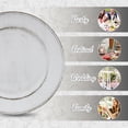thumbnail image 2 of Juego de 12 platos redondos de 13 pulgadas, cargadores de placas blancas antiguas, cargador de plástico para platos de cena, cargadores de mesa con abalorio para bodas, fiestas, 2 of 14