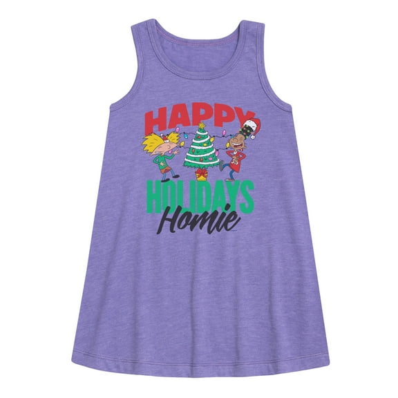 Hey Arnold! - Holiday Homies - Toddler and Youth Girls A-line Dress