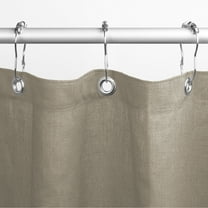 Shower Curtain, Eco-Friendly Linen Fabric Curtains Bathroom Decor Handmade for Tub and Stall - Made in USA - Wheat