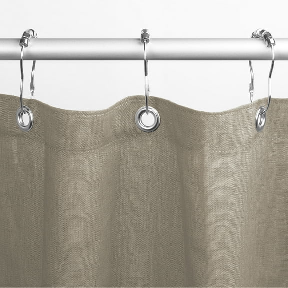 Shower Curtain, Eco-Friendly Linen Fabric Curtains Bathroom Decor Handmade for Tub and Stall - Made in USA - Wheat