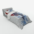 thumbnail image 3 of Ambesonne Japanese Bedding Set 4 Pcs, Carp on Flag, Queen, White, 3 of 3