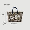 thumbnail image 4 of Bolsos de ciudad para mujer, bolso de mano con estampado de leopardo de gran capacidad, bolso de compras de marca de diseñador de lujo, bolso de hombro de lona vaquera de primera calidad, 4 of 5