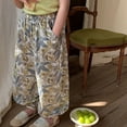 thumbnail image 4 of Odeerbi 1-10 Años Niñas Algodón Bloomers Verano Floral Ruffle Jogger Pantalones Flower Print Lindo Ocio Linterna Pantalones Pantalones Haren Con Bolsillo, 4 of 9