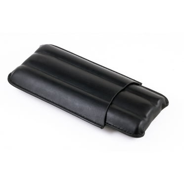 3 Cigar Holder Leather Case - Black