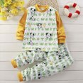 thumbnail image 2 of NOLDARES Toddler Infant Baby Boy Outfits 2 Piece Long Sleeve T-Shirt Casual Joggers Pants Cartoon Print Clothes Clothing Set(White,2-3 Y), 2 of 6