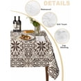thumbnail image 2 of Brown Flowers Table Cloth, Waterproof Tablecloth for Square Tables, Vintage Country Abstract Floral Patterned Reusable Washable Fabric Table Cover for Restaurant Kitchen Dining Tables 54"x54", 2 of 9