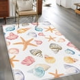 thumbnail image 3 of 3'x5' Area Rugs, Shell Starfish Coastal Indoor Outdoor Area Rug for Living Room Bedroom, Summer Beach Ocean Watercolor Washable Bathroom Rugs Kitchen Floor Carpet Mats Home Decor Aesthetic, 3 of 8