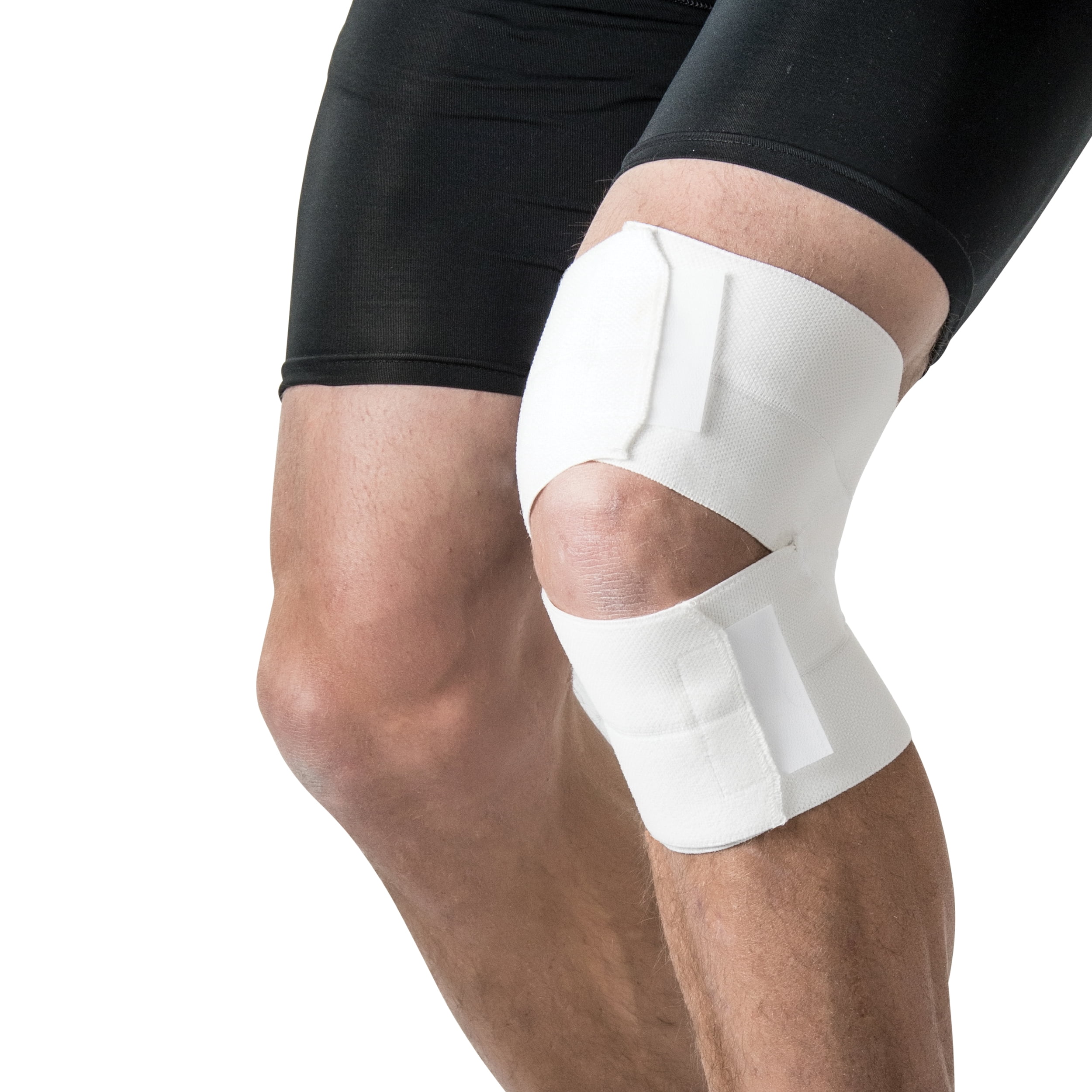 SwedeO Elastic Knee Wrap, White 4"