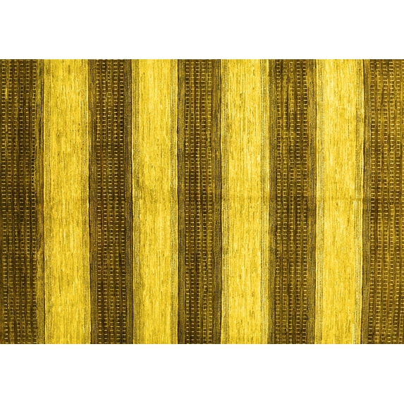 Ahgly Company Indoor Rectangle Abstract Yellow Contemporary Area Rugs, 8' x 12'