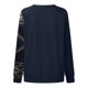 thumbnail image 5 of Camiseta informal con estampado de cuello redondo para mujer, blusa suelta de manga larga, blusa sólida Pompotops gfhjh16017, 5 of 5