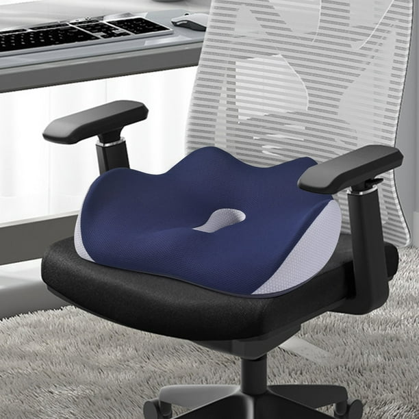 Fiudx Cojín Ortopédico para Asiento, Almohadilla de Espuma para Silla, Cojín para Aliviar El Coxis, Ideal para Uso En Casa, Oficina y Viajes, Funda Lavable a Máquina, Ayuda para La Alineación Espinal