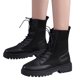 thumbnail image 3 of NECHOLOGY Botas Mujer Adulto Femenino Zapatos Botines mujer Botines de de otoño e invierno para mujer, suela gruesa, tacón bajo, antideslizante, punta redonda, tela con cordones (Black, 8), 3 of 7