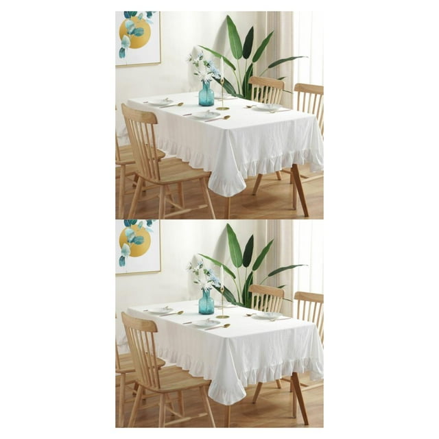 Destyer Cotton Table Cover Easy Care And Wide Application Reliable Choice For Everyday white 100*140CM 2Set