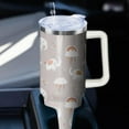 thumbnail image 5 of 40oz Cute Elephant Stainless Steel Tumbler with Handle and Straw, Insulated Cup Travel Coffee Mug Water Bottle with Lid and Straw, Animal Lovers Women Gifts, 5 of 5