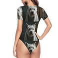 thumbnail image 4 of Easygdp Dog Wrapped in Towel 1 Women's One-Piece Swimsuit Slim Fit Crew Neck Bodysuit Athletic Swimwear with Concealed Buckle - Medium, 4 of 9