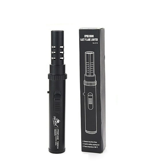 Butane Lighter Torch Lighter With Adjustable Flame, Windproof Butane Refillable Gas, Long Lighter For Candle Grill BBQ Fireworks Fireplace (Butane Not Included)
