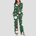thumbnail image 5 of Dreluolixuan Christmas His and Hers Pajamas Sets Soft Wide Leg Elastic Waist Pants Snowman Casual Sleepwear with Pocket, 5 of 7
