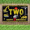 thumbnail image 7 of Construction Themed Happy 2 Birthday Banner with Tractors Cranes Helmets for Birthday Party Decorations Backdrop Photography Props Party Supplies, 7 of 7