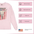 thumbnail image 6 of Cowboy Country Steer Head Long Sleeve T-shirt Vintage Cow Skull American Flag, 6 of 7