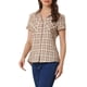 thumbnail image 4 of CAMISAS DE CUADROS PARA MUJER INSPIRE CHIC, CUELLO DE PUNTO, BLUSAS DE BOTONES, TALLA S, ROSA, 4 of 7