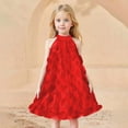 thumbnail image 2 of Toddler Girl Dress Sleeveless A-Line Tiered Swing Summer Red Dress Girls Birthday Dress Girls Cute Midi Casual Sundress, 2 of 9