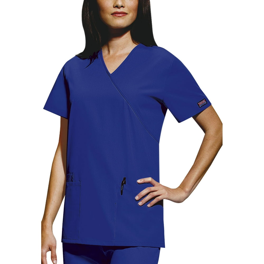Cherokee Cherokee Workwear Scrubs Top for Women Mock Wrap Tunic Plus