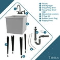thumbnail image 2 of TEHILA Space Saver 16 Gallon Grey Utility Sink with Black Faucet & Side-Sprayer, 2 of 9