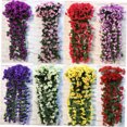 thumbnail image 2 of TAILTOSS Faux Wild Violets Cloth Simulation Vine for Homeowners Pink 1Pack, 2 of 3