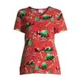 thumbnail image 6 of Scrubstar Women's Rudolph "Christmas Countdown" V-Neck Print Scrub Top, 6 of 6
