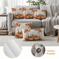 thumbnail image 6 of Orange Pumpkin Fall Outdoor Waterproof Pillow Covers, Thanksgiving Botanical Autumn Leaf Wooden Decorative Square Throw Pillowcase Sofa Cushion Sham for Patio/Couch/Chair, 18"x18" 2 Pack, 6 of 8