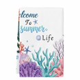thumbnail image 2 of Summer Sea Coral Kitchen Towels Set of 1, Nautical Coastal Seaweed Starfish Watercolor Absorbent Dish Towels for Kitchen, Microfiber Hand Towel, Quick Drying Tea Towel for Cleaning Dishcloths, 2 of 7