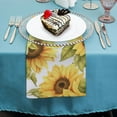 thumbnail image 4 of Qinduosi Floral Sunflower Cocktail Beverage Cloth Napkins Spring Yellow Sunflowers Dessert Napkin for Spring Flower Wedding Holiday Birthday Party Supplies, 4 of 7