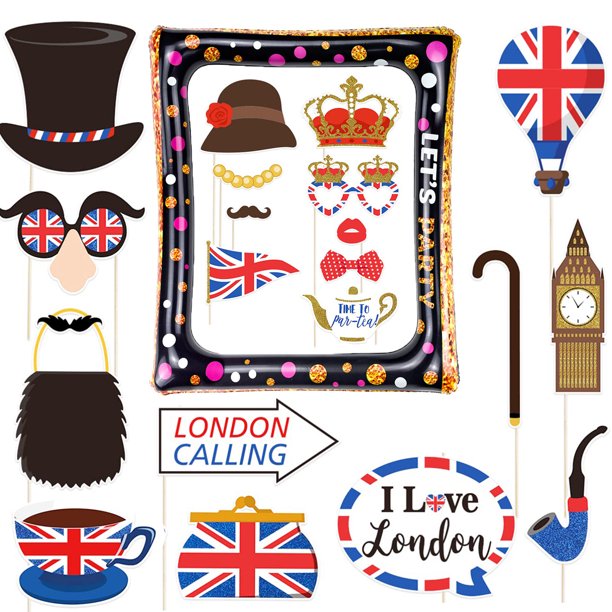 Paquete de 21 tarjetas con accesorios fotográficos del Jubileo de Platino - Funny Union