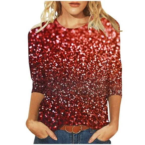 SHE IS My Items Black Shirts for Women Dressy Womens Floral Tops Pink Loose Chiffon Blouses for Women Womens Tunic Tops 3/4 Sleeve Cotton